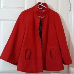 Betsey johnson red mod vibes pea coat L